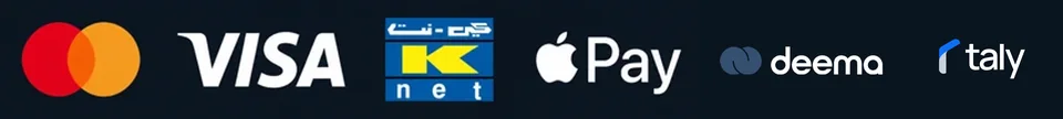 Mastercard, Visa, KNET, Apple Pay, Deema, Taly